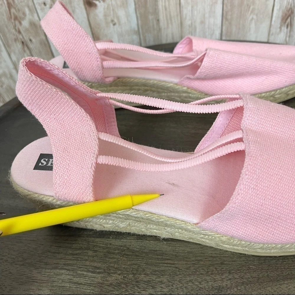 Sesto Meucci Juan Canvas Espadrille Wedge Size 41 Women
